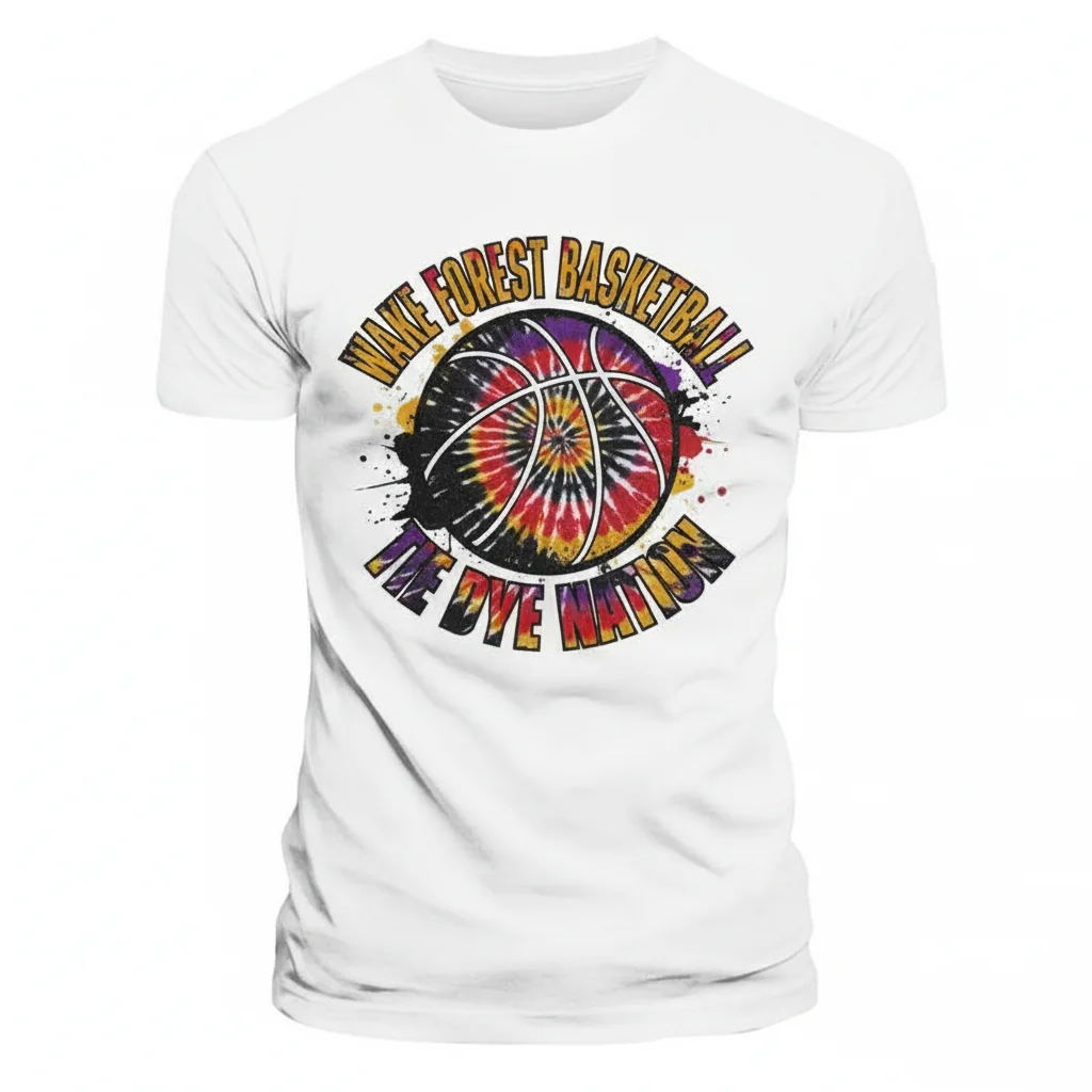 Wake Forest University Basketball Tie Dye Nation Unisex T-Shirt - Collegiate Fan Apparel