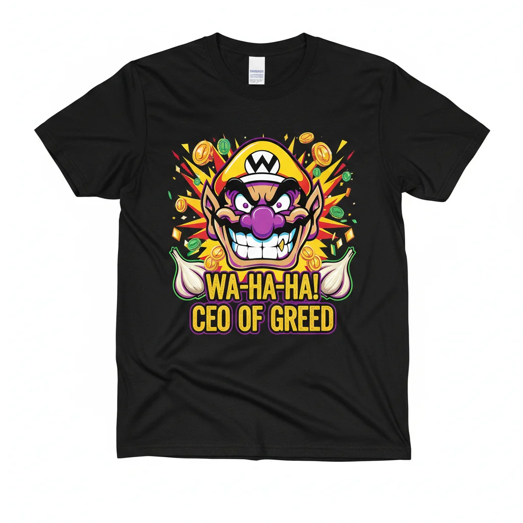 Wario T-Shirt | Funny Nintendo Gamer Graphic Tee | Unisex Retro Gaming Shirt