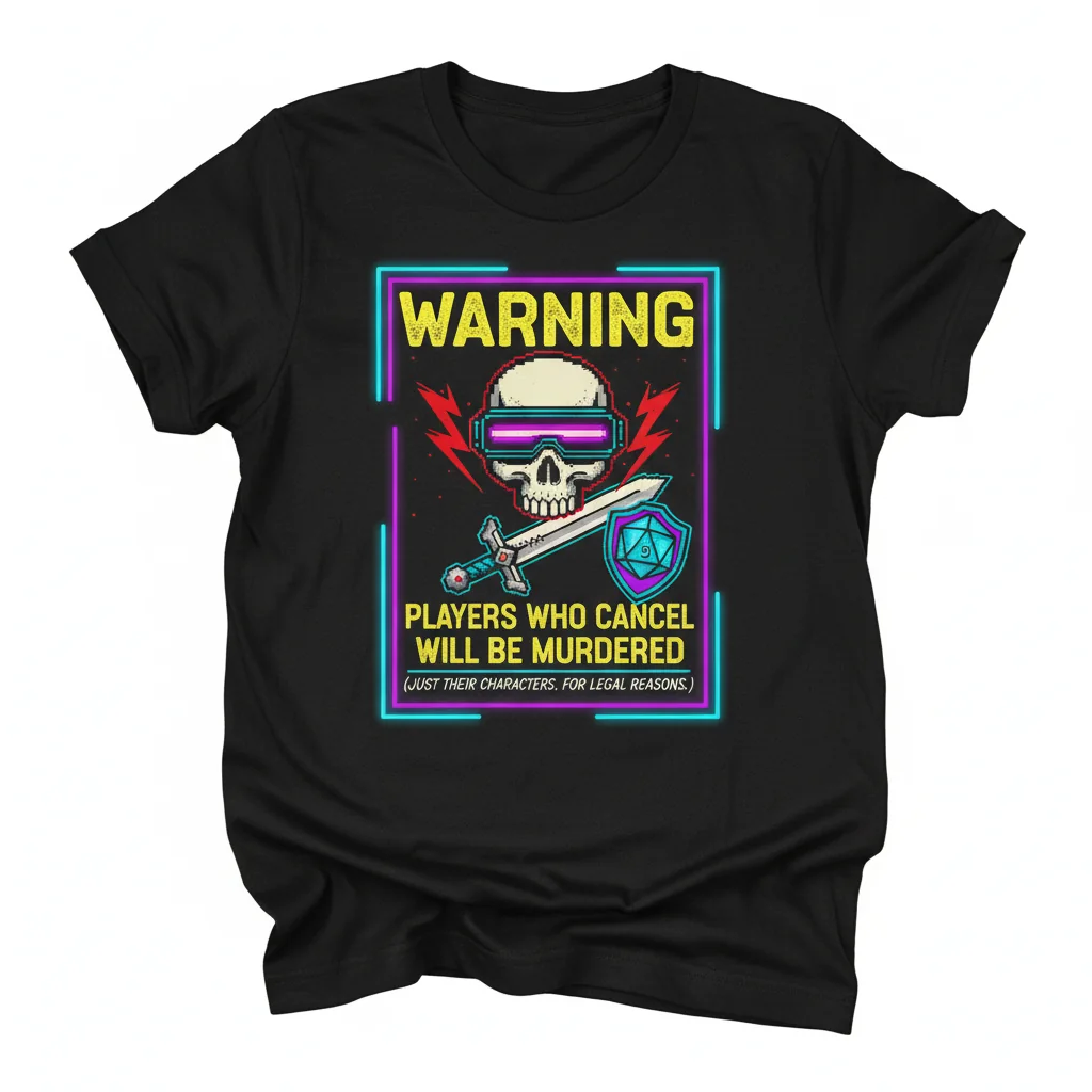 Game Night's Grim Reminder: A Legal-ish Warning Tee
