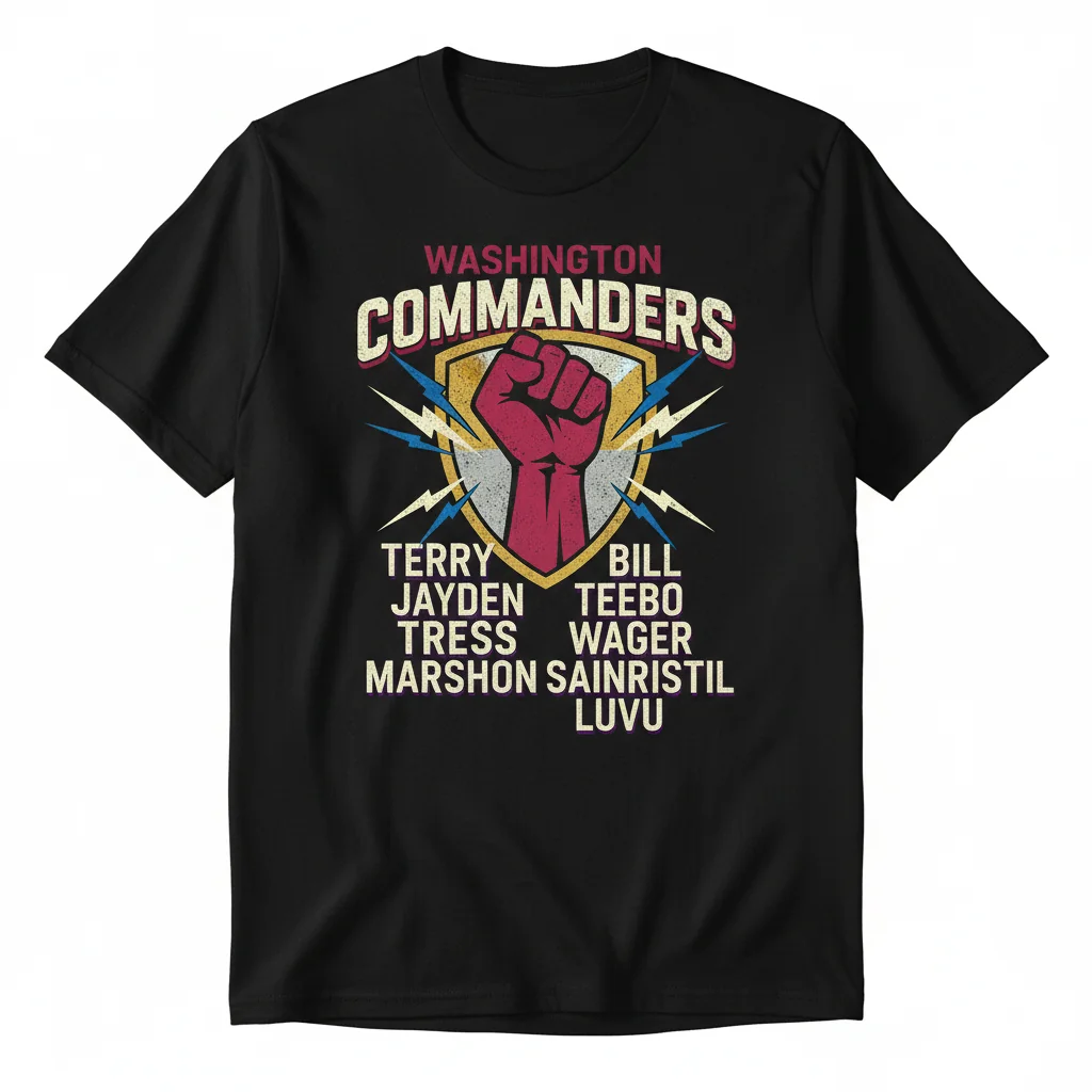 Washington Commanders "Raise Hail" Roster Art Tee
