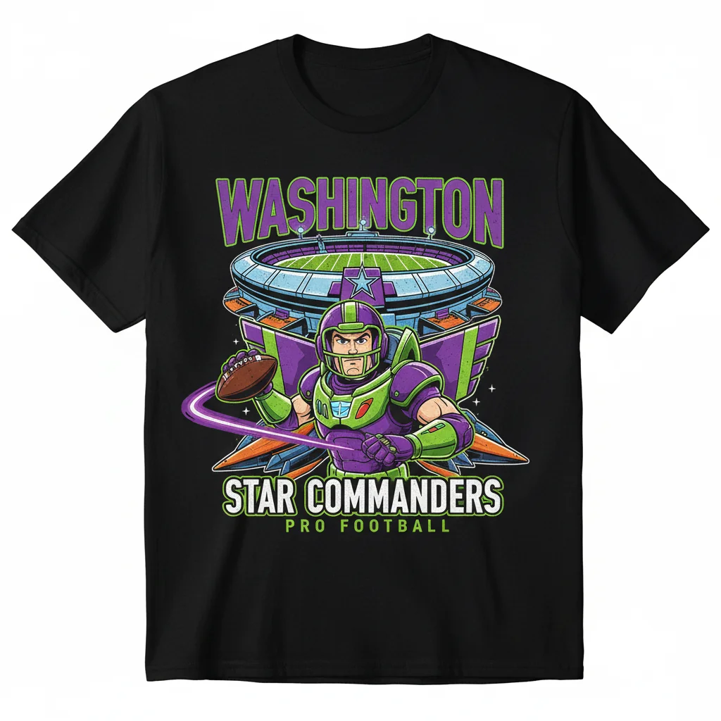 Washington Star Commanders Pro Football Buzz Lightyear T-Shirt