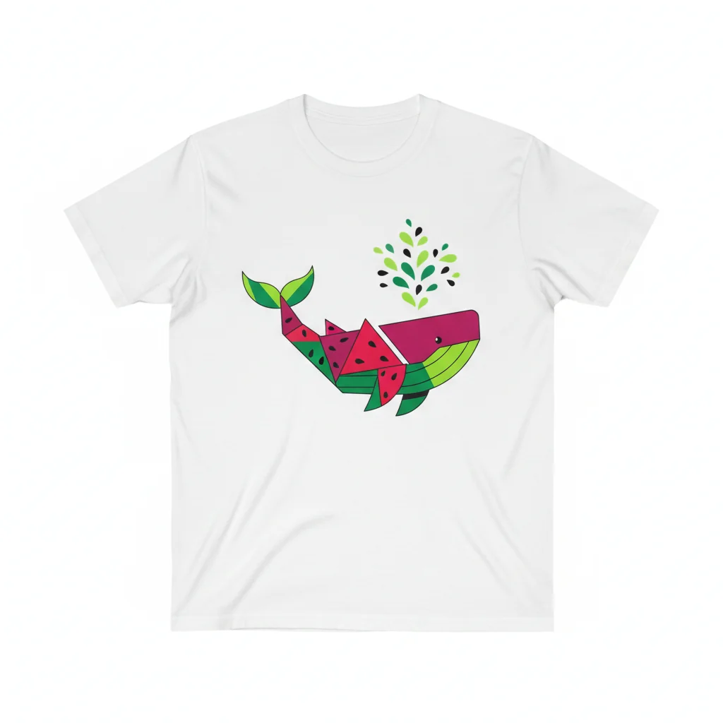 Watermelon Whale Essential T-Shirt - Soft Cotton, Unique Design