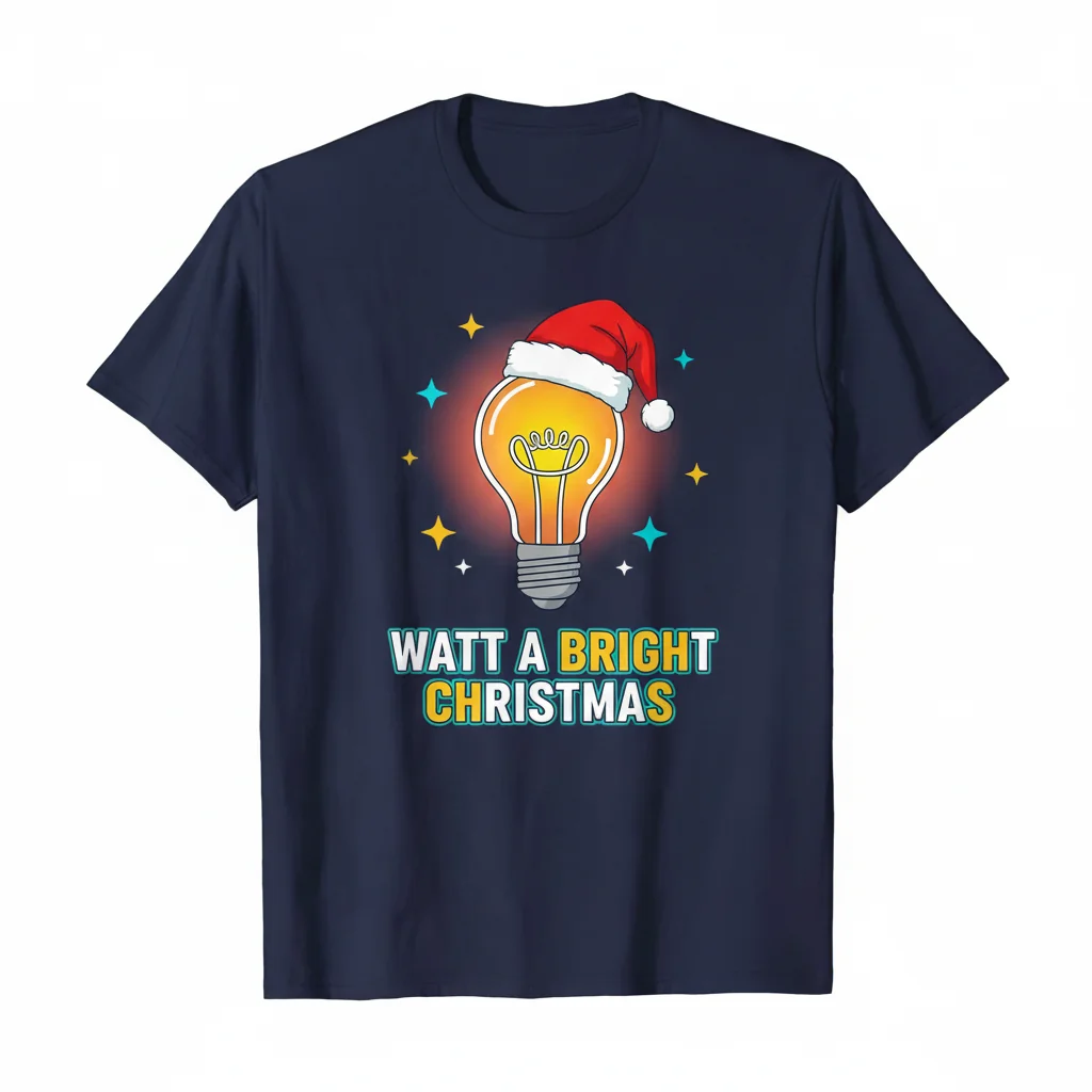 Watt a Bright Christmas Lights Shirt - Festive Holiday Apparel Tee