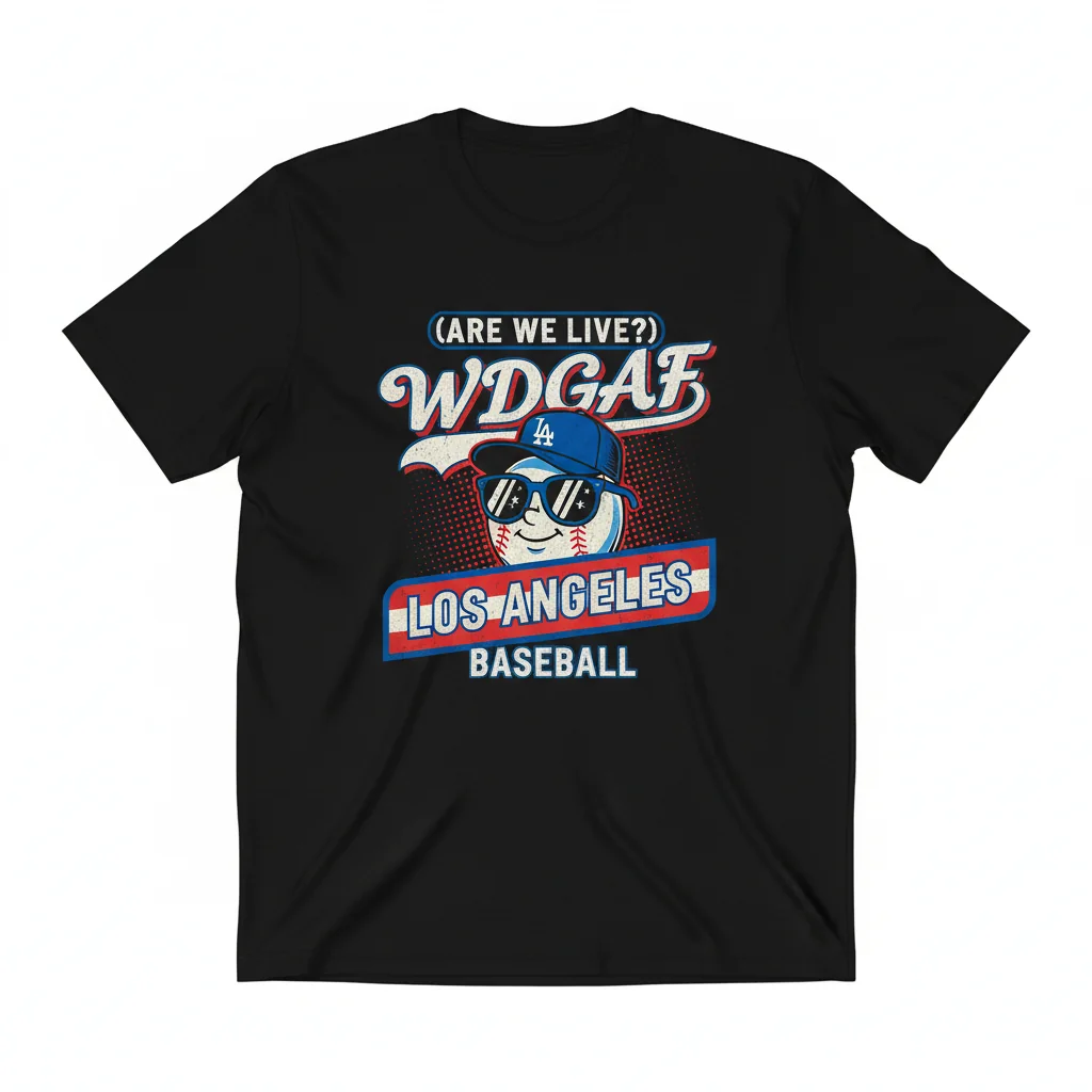 WDGAF Are We Live Los Angeles Dodgers Fan T-Shirt | Premium Cotton Baseball Tee