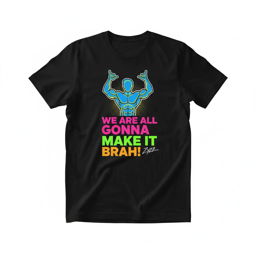 Zyzz Essential T-Shirt: "We Are All Gonna Make It Brah" – Ultimate Durability & Comfort