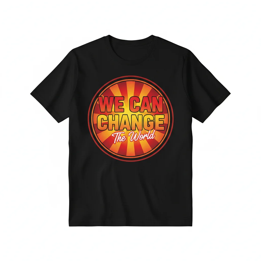 Red, Yellow & Black "We Can Change The World" Essential T-Shirt – Fade-Resistant & Pre-Shrunk