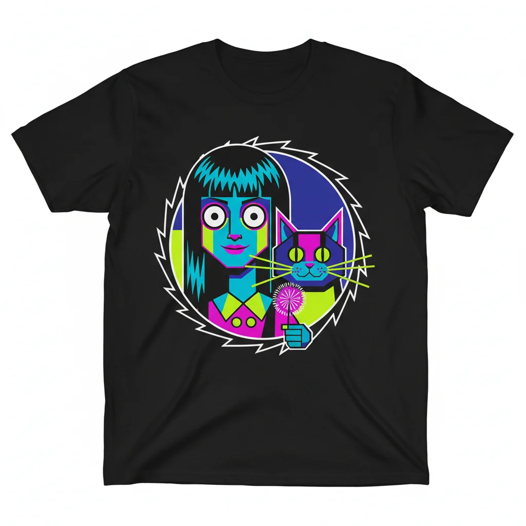 Weird Girl & Mr. Whiskers Art Tee | Inspired by Frankenweenie