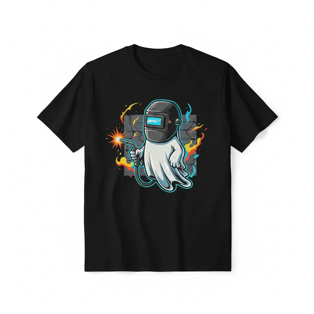 Welder Ghost T-Shirt Essential Cotton Tee - Men's & Women's Graphic Workwear Shirt