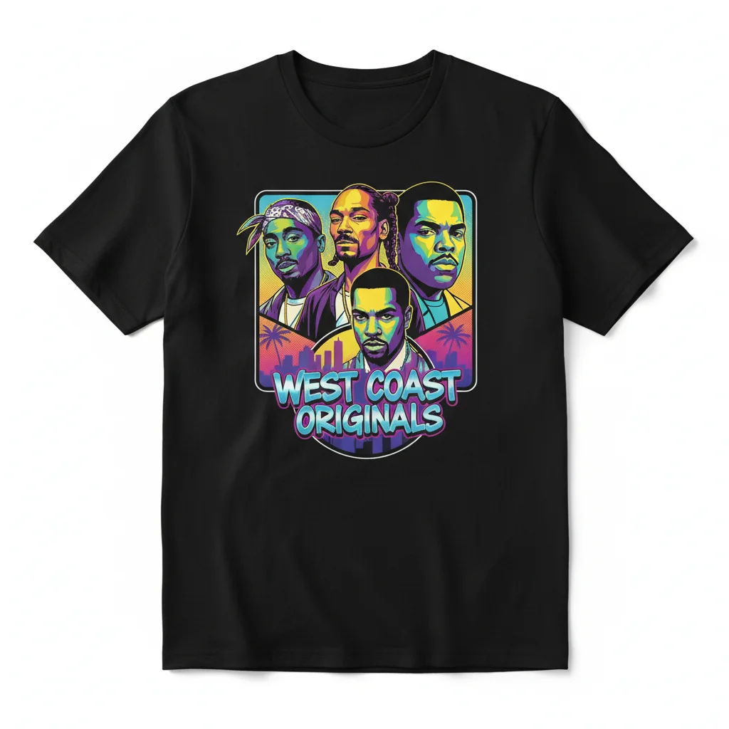 West Coast Rap Legends: Premium Durability & Iconic Style Tee