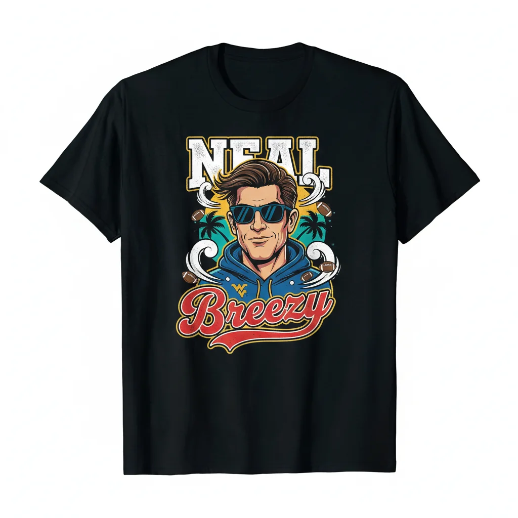 West Virginia Mountaineers Coach Neal Brown "Neal Breezy" T-Shirt
