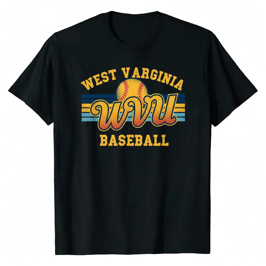 West Virginia Retro Baseball WVU Shirt | Vintage Mountaineers Graphic Tee