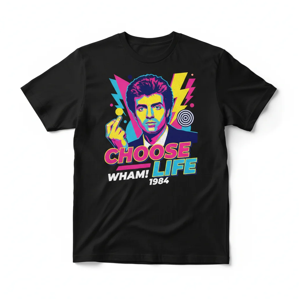WHAM! George Michael 'Choose Life' T-Shirt | 80s Retro Music Icon Tee