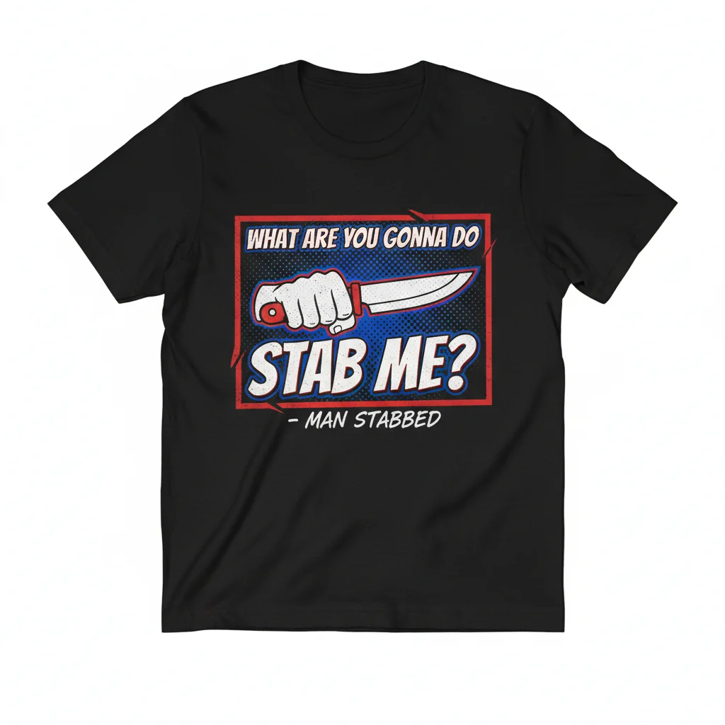 The Last Laugh: "Stab Me?" Iconic Quote Premium T-Shirt