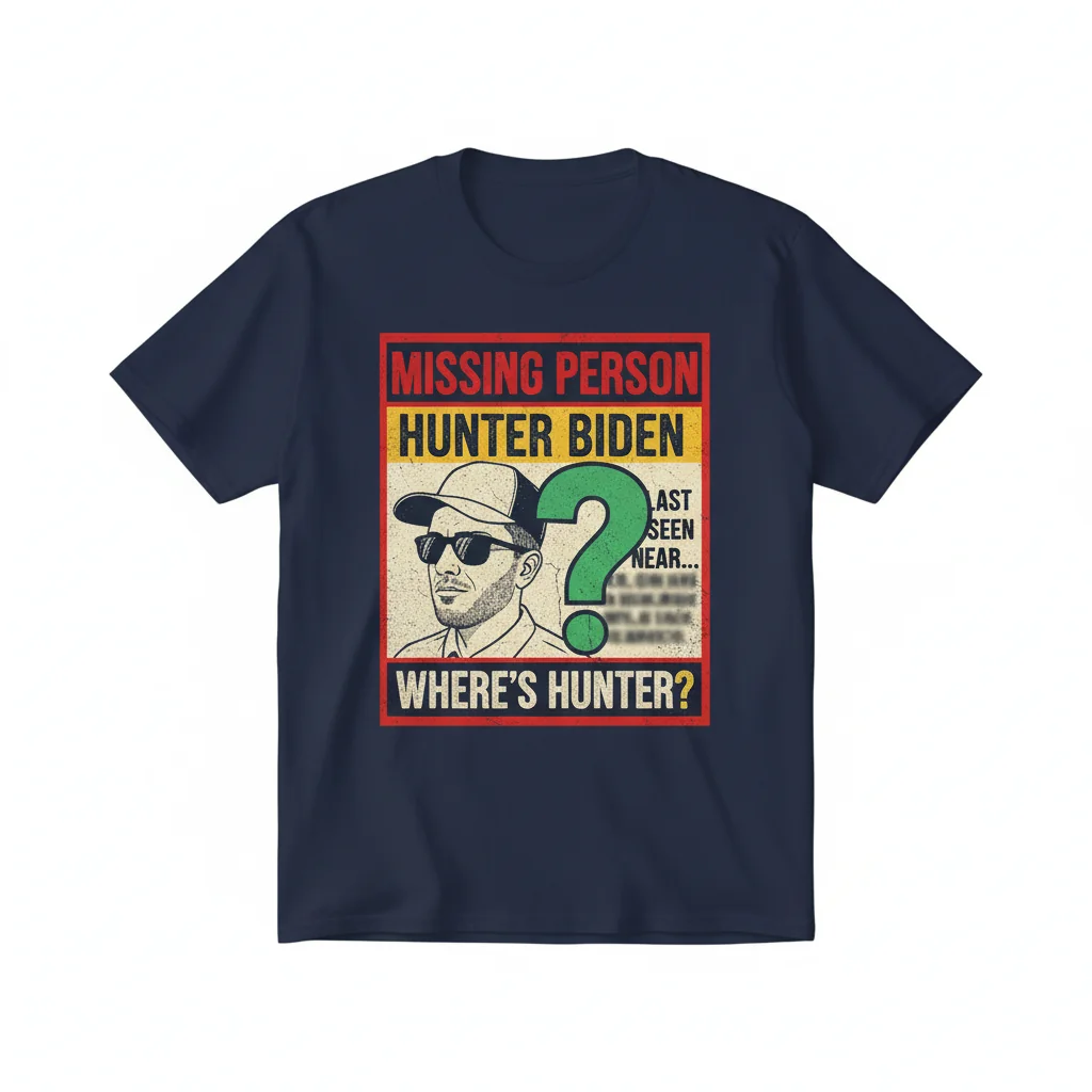 "Where's Hunter Biden?" Political Humor Tee - Essential Fit