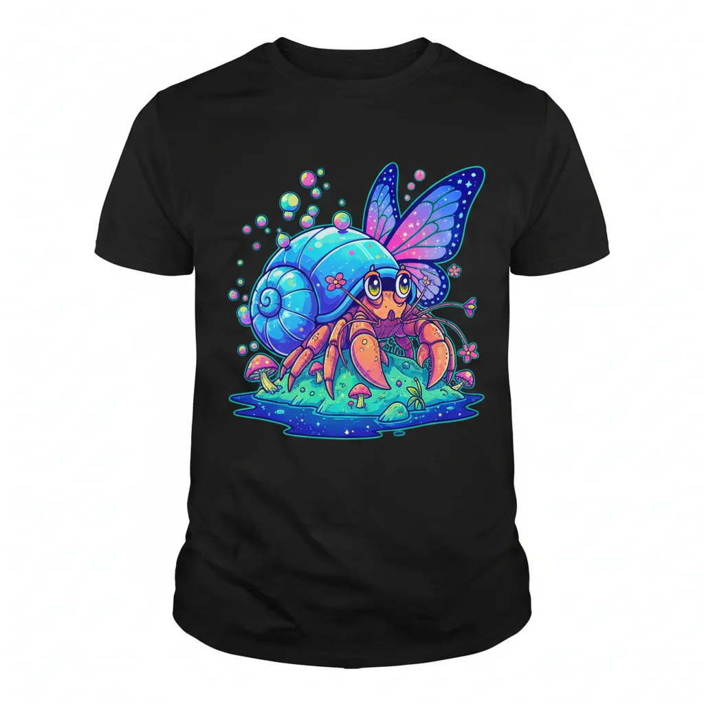 Whimsical Anime Hermit Crab T-Shirt - Premium Essential Cotton Tee for Anime Fans