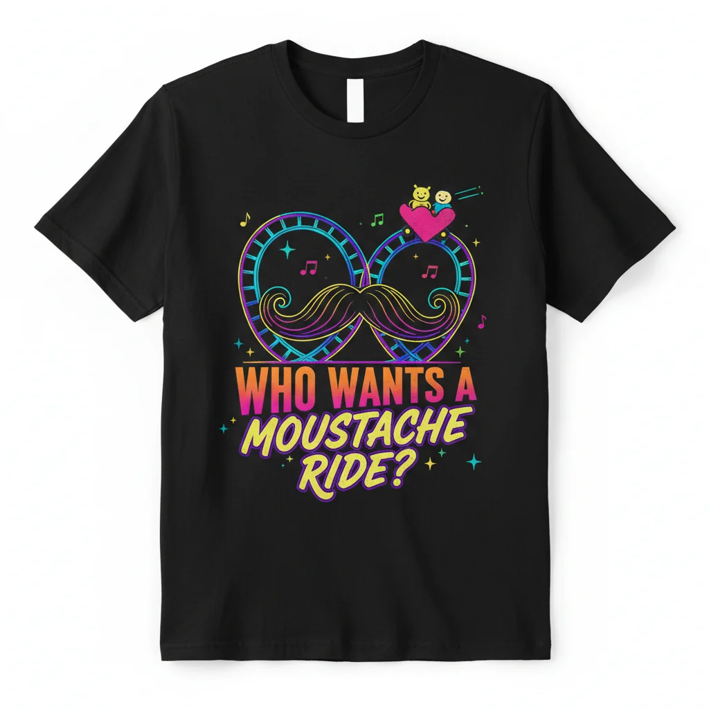Whimsical Moustache Ride: Spark Joy & Connection - Premium Essential Tee