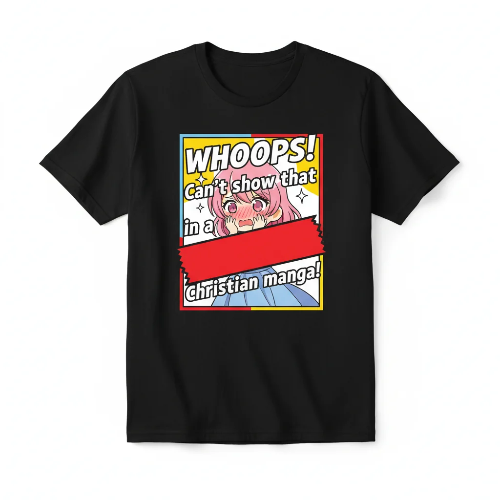 Divine Laughter: Christian Manga Inspired 'WHOOPS!' Tee