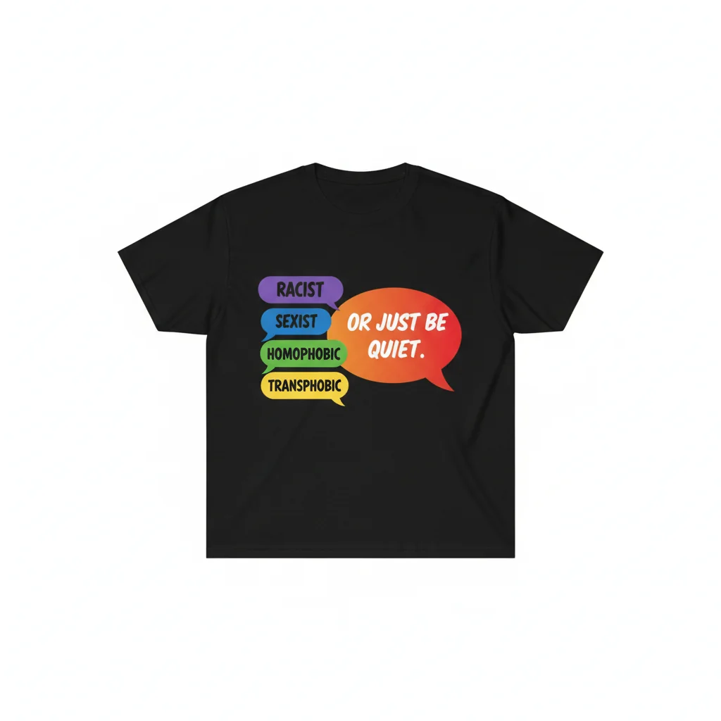 Anti-Hate & Pro-Quiet Essential T-Shirt - Racist Sexist Homophobic Transphobic Slogan Tee