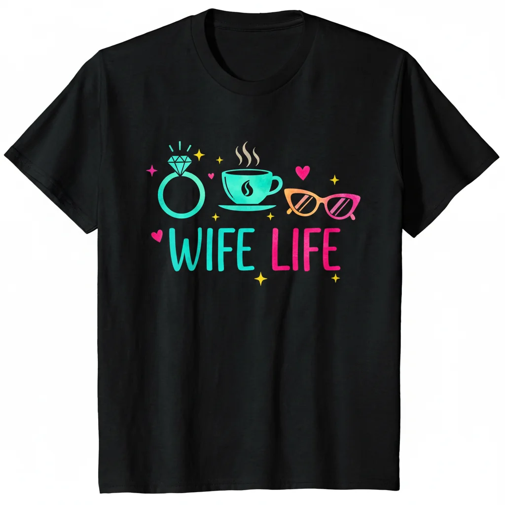 Camiseta Esencial "Wife Life": Comodidad Duradera y Estilo Vibrante