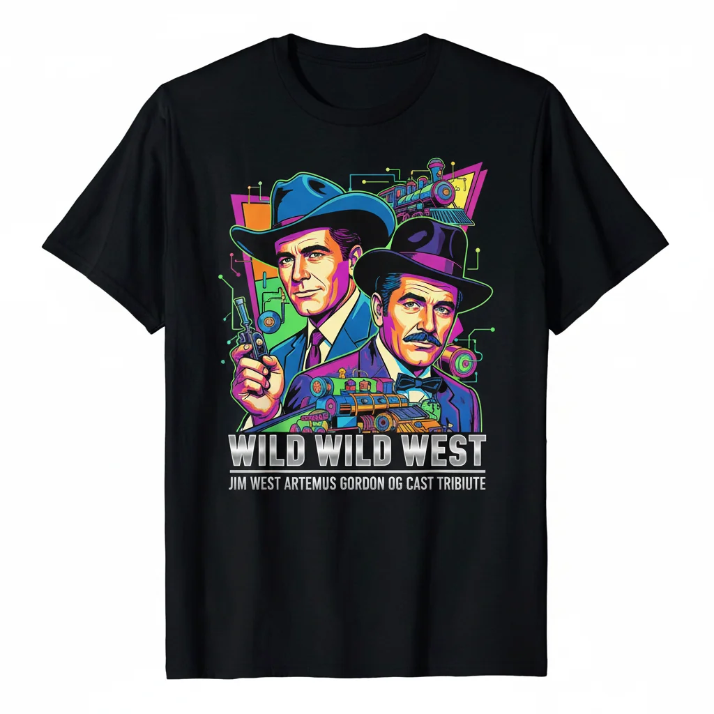 Wild Wild West 60s Retro Jim West & Artemus Gordon Tribute T-Shirt