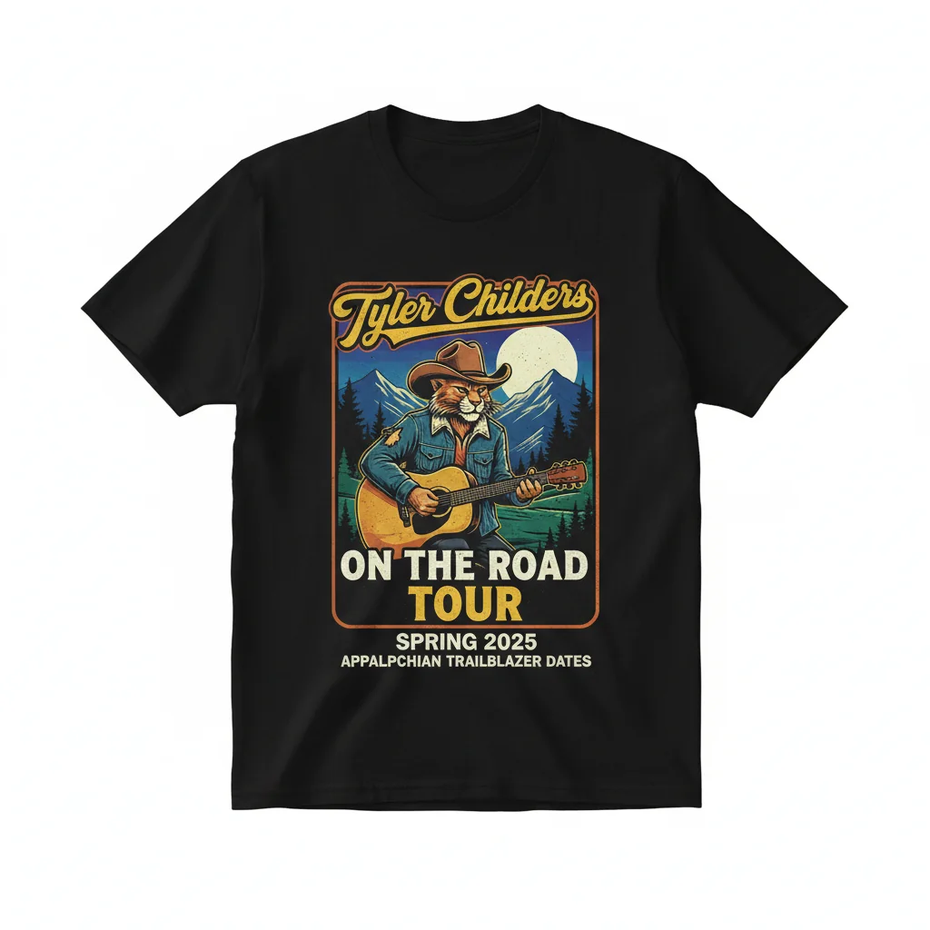 "Wildcat On The Road" Tour Shirt | Original Art Inspired by Tyler Childers