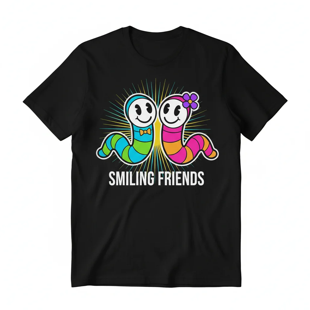 William & Wendy Worm Smiling Friends T-Shirt: Unmatched Comfort & Lasting Style