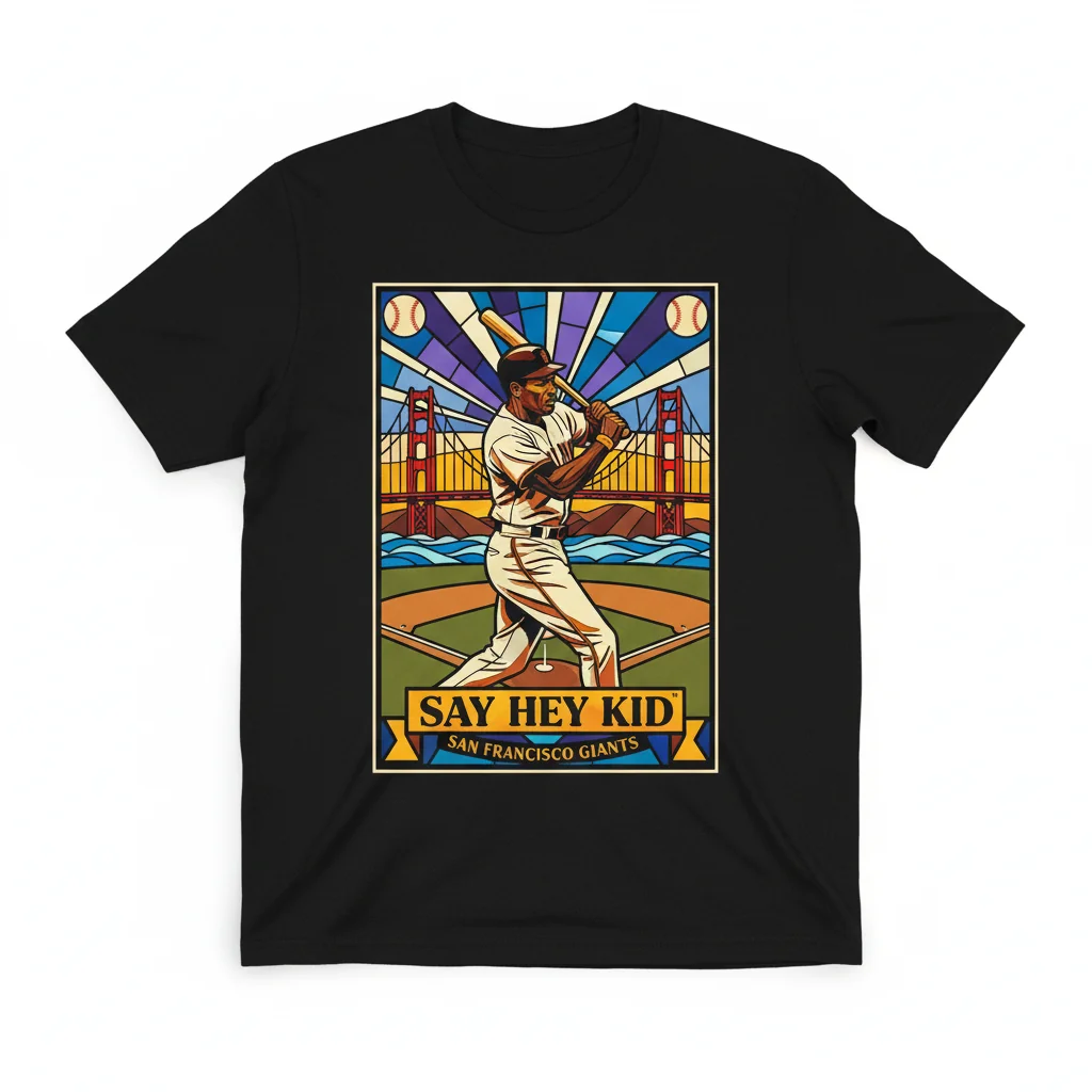 Willie Mays Giants Stained Glass Art Tee