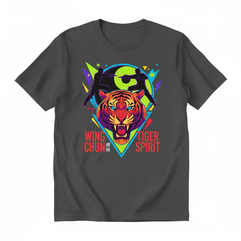 Wing Chun Kung Fu Tiger Spirit Essential T-Shirt - Durable & Vibrant Martial Arts Design
