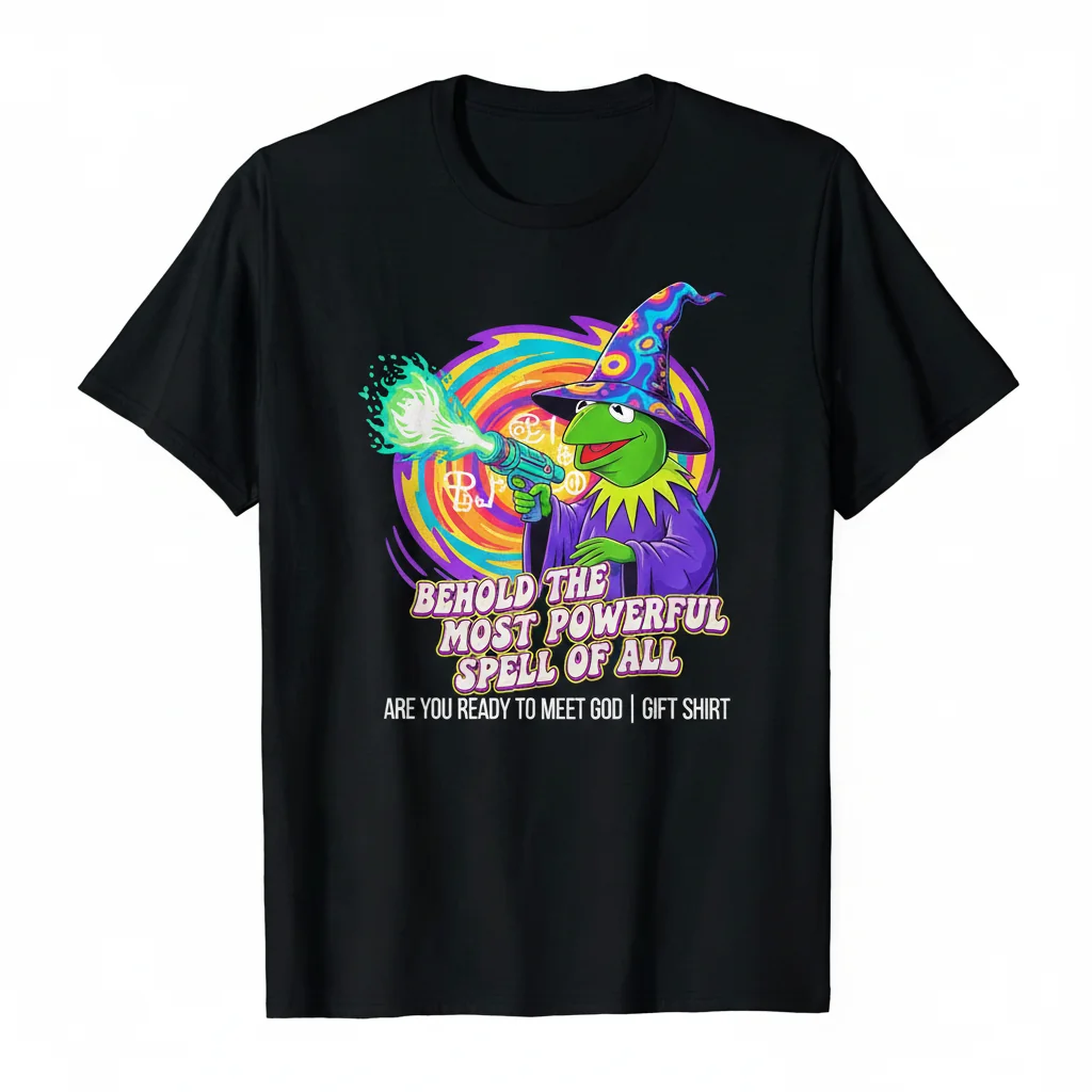 Wizard Kermit with Gun Behold The Most Powerful Spell - Essential T-Shirt Gift
