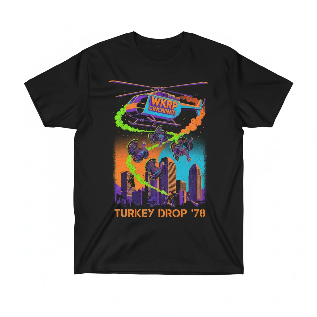 WKRP Cincinnati Turkey Drop Men's T-Shirt – Premium Cotton Graphic Tee