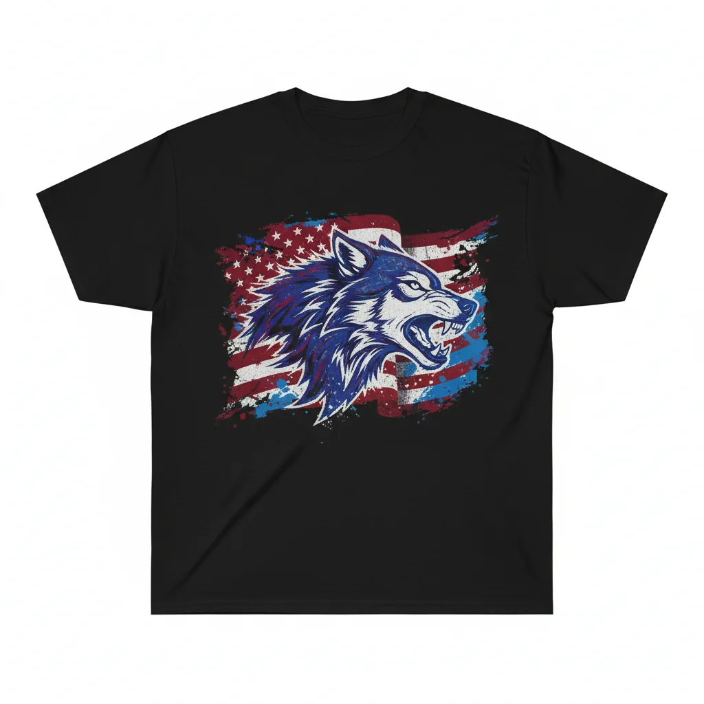 Wolf Flag Essential T-Shirt – Premium Cotton Graphic Tee for Men & Women
