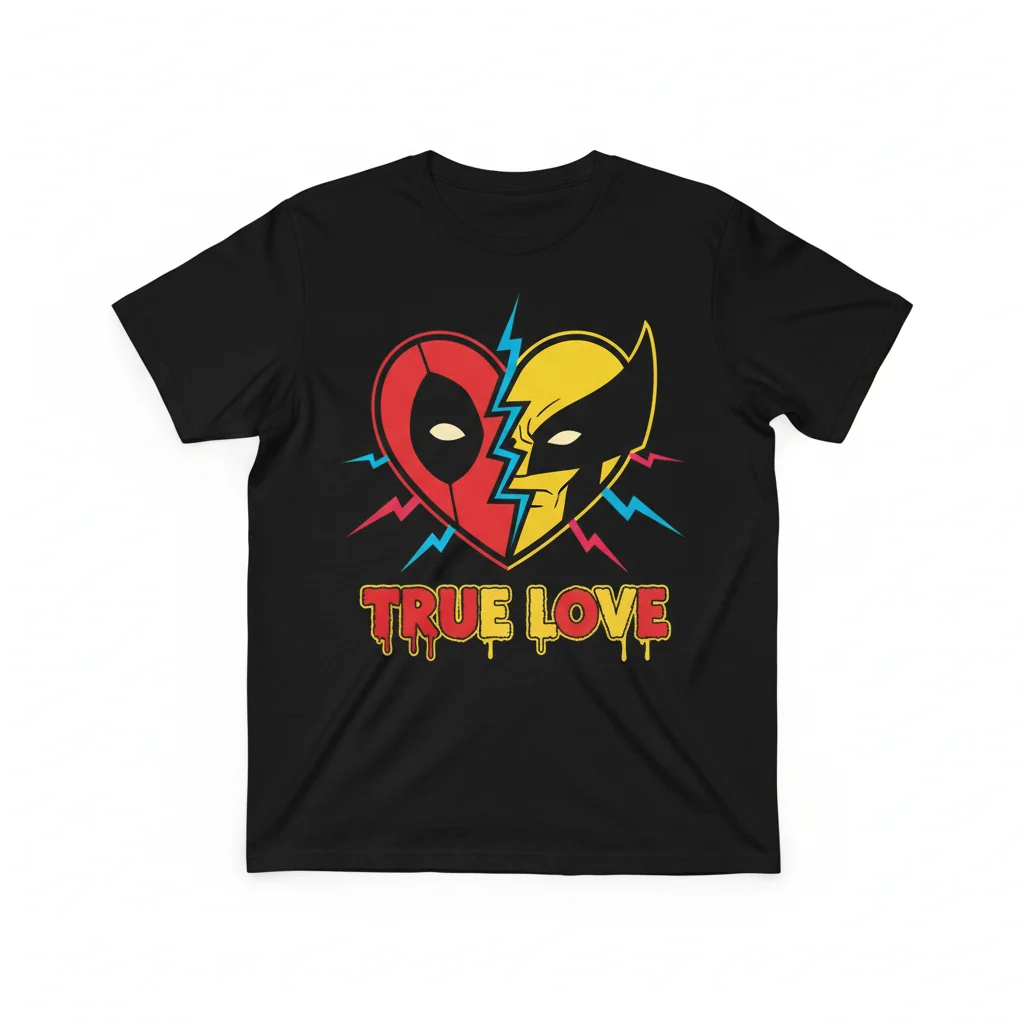Wolverine x Deadpool True Love Heart Shirt - Lasting Fandom Comfort