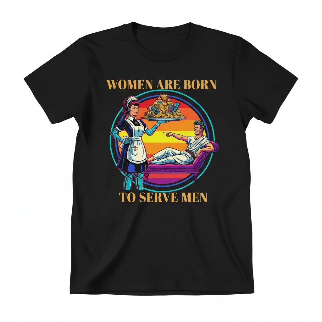 Women's 'Born to Serve Men' Graphic Tee - Soft Ring-Spun Cotton T-Shirt
