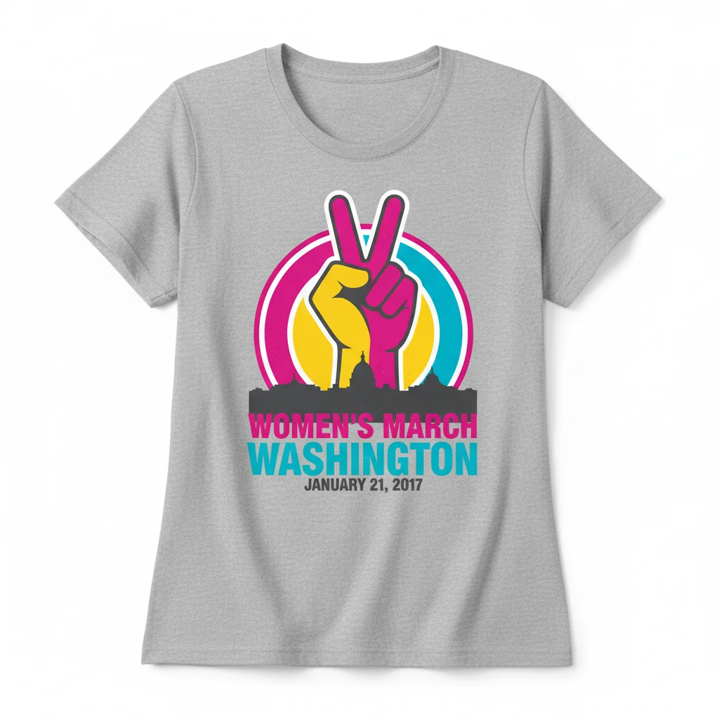 Women's March On Washington Peace Sign T-Shirt - Essential Comfort Tee