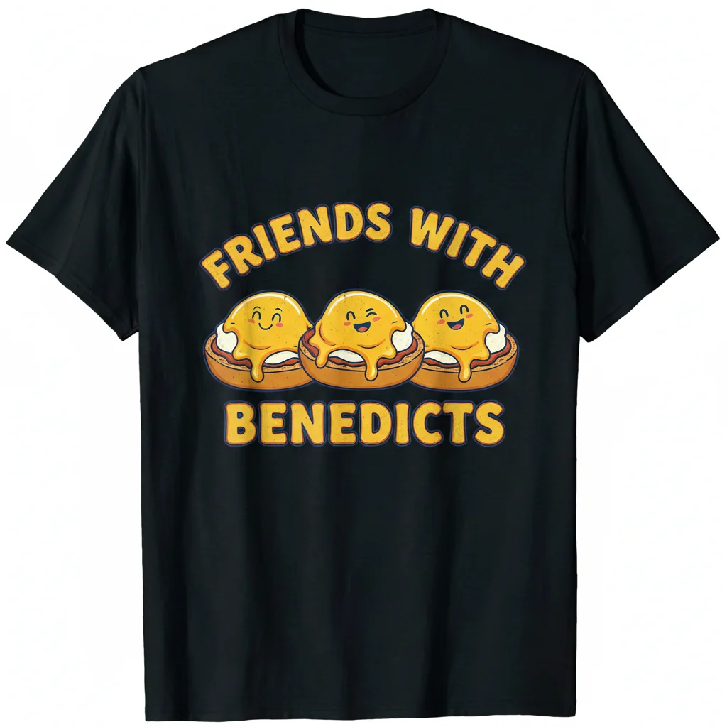 Benedicts Crew Tee: Friends with Funny Eggs Benedicts