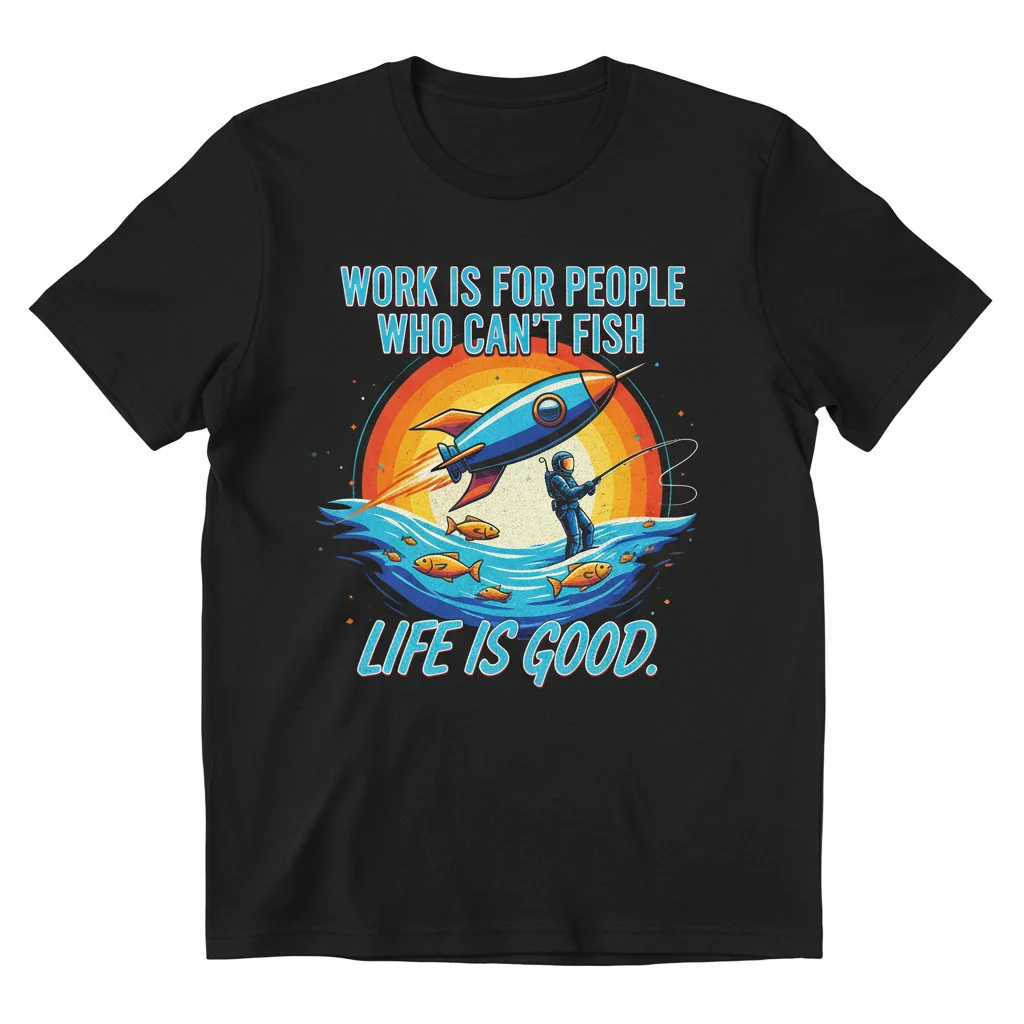 Embrace the "Work is for people who can’t fish Life is Good" Tee – Your Escape Statement