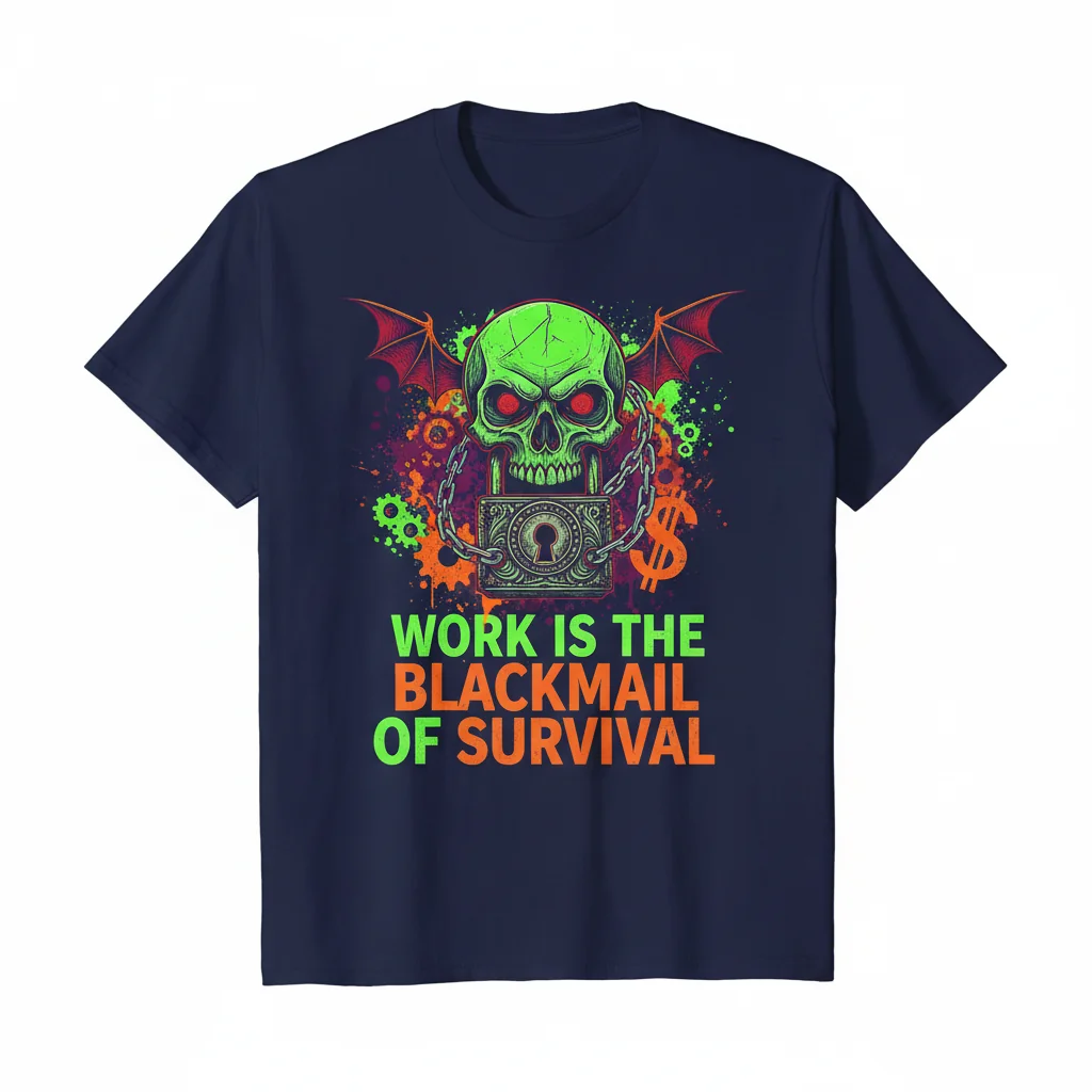 "Work is the Blackmail of Survival" Premium Eco Tee - Lasting Comfort & Style
