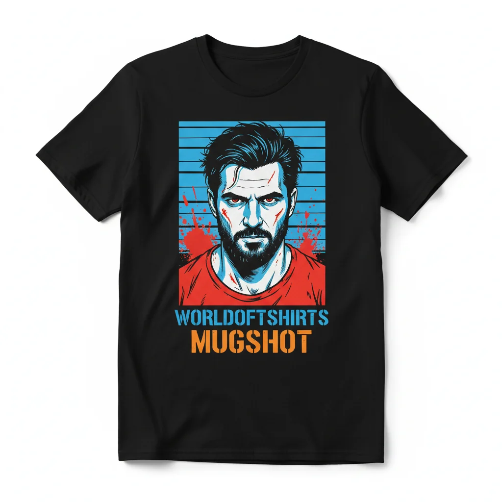 Worldoftshirts Mugshot Essential T-Shirt – Premium Cotton Tee