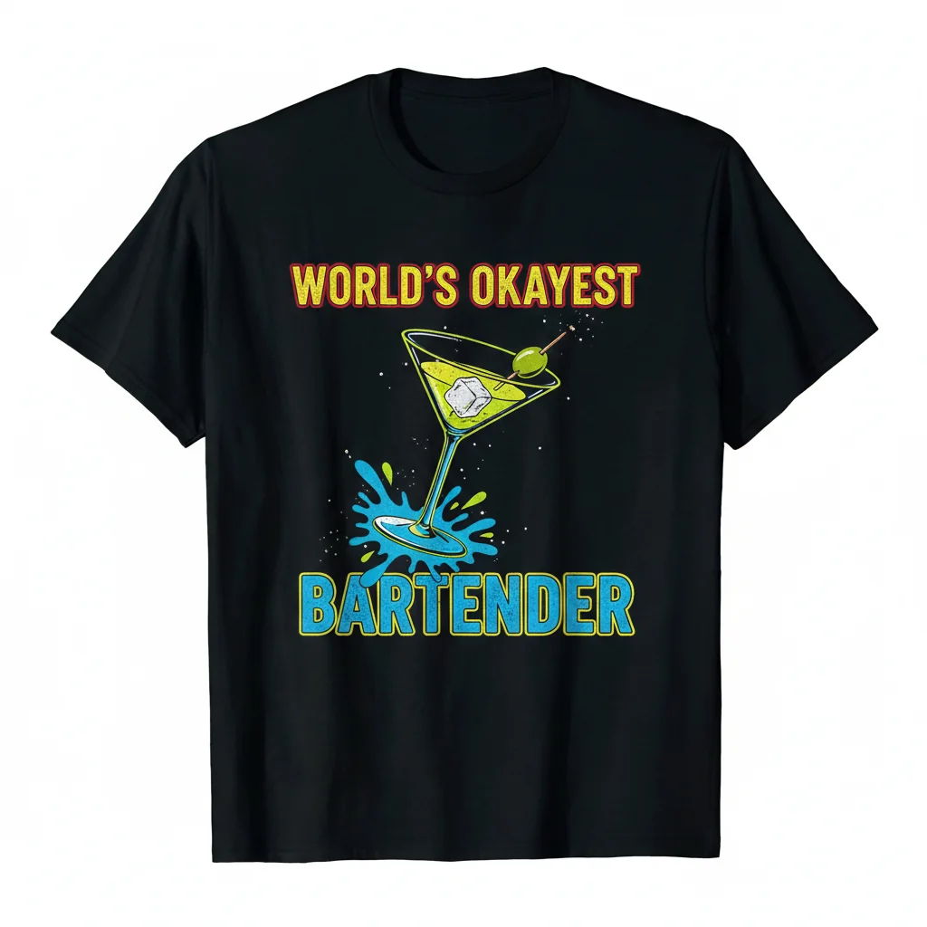 World's Okayest Bartender – Durable, Pre-Shrunk & Eco-Friendly Essential T-Shirt