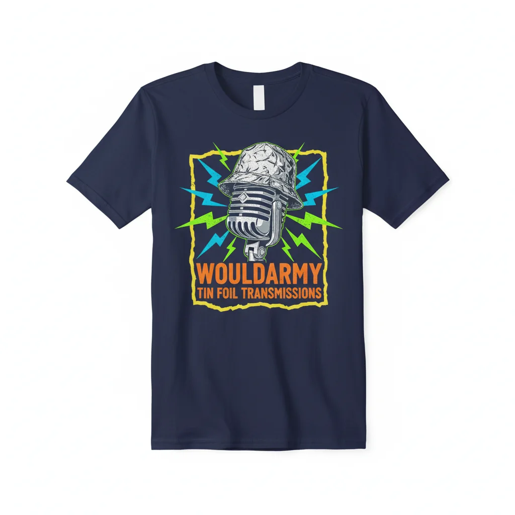 WOULDARMY Tin Foil Hat Podcast T-Shirt - Premium Cotton Tee