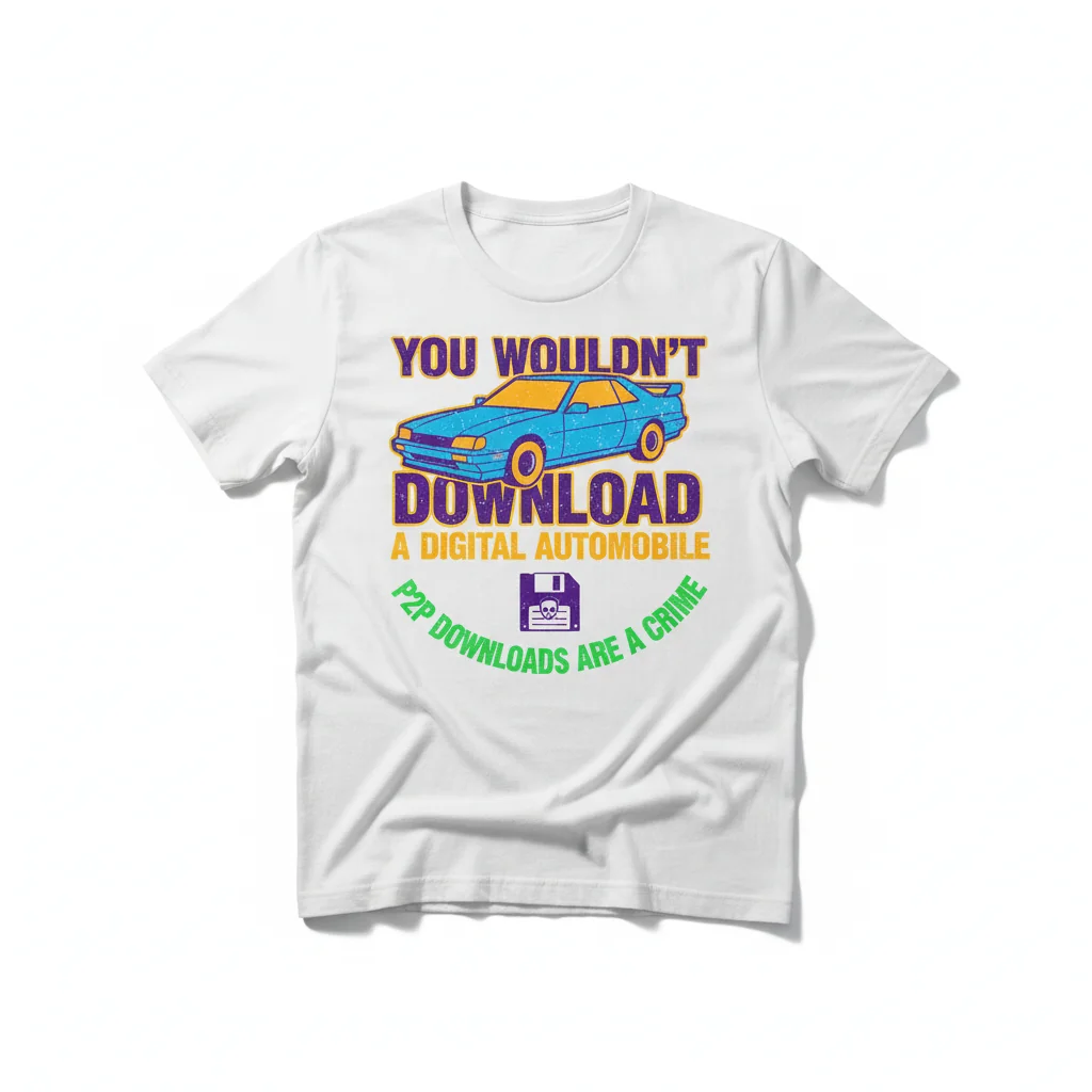The 'Wouldn't Download A Car' Vintage Meme Tee – A Nod to Digital History