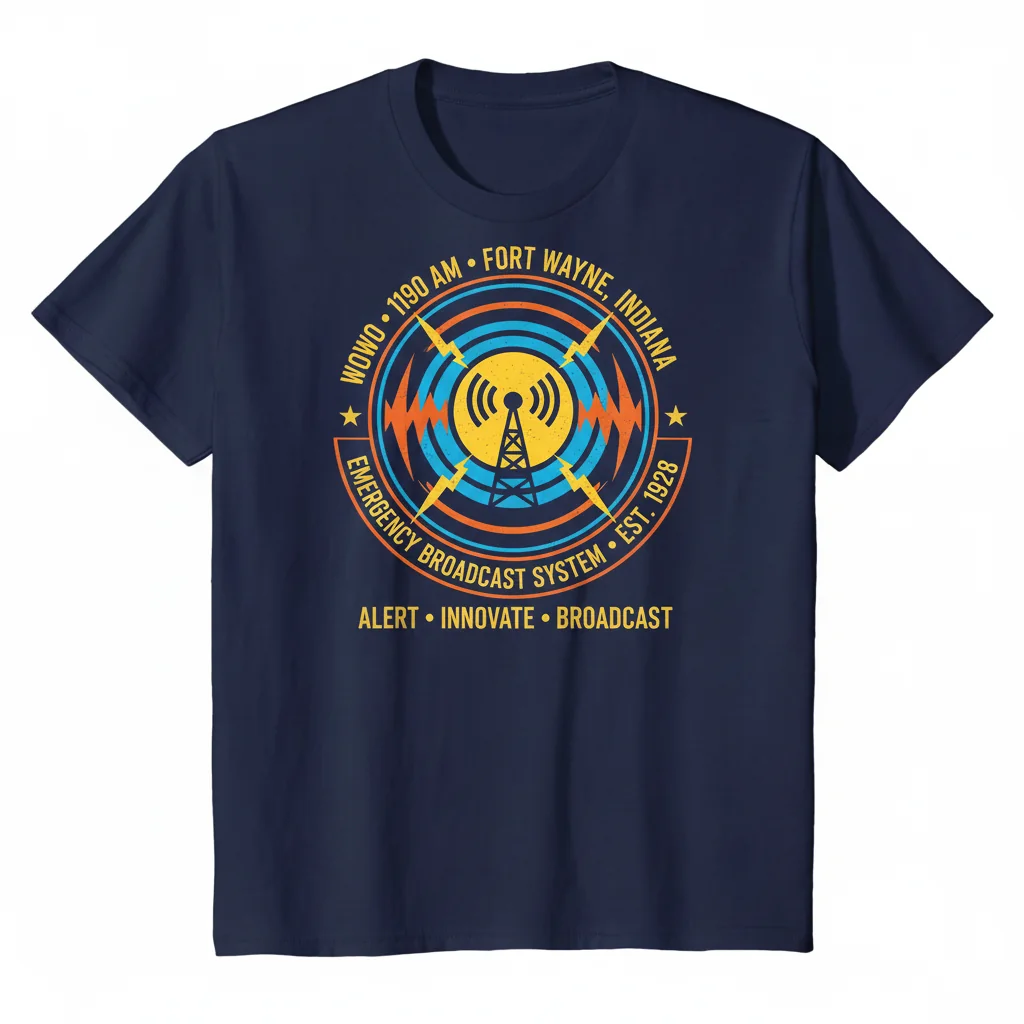 Wowo Emergency Broadcast System 1190 Fort Wayne Indiana Shirt - Durable & Comfortable Fan Tee