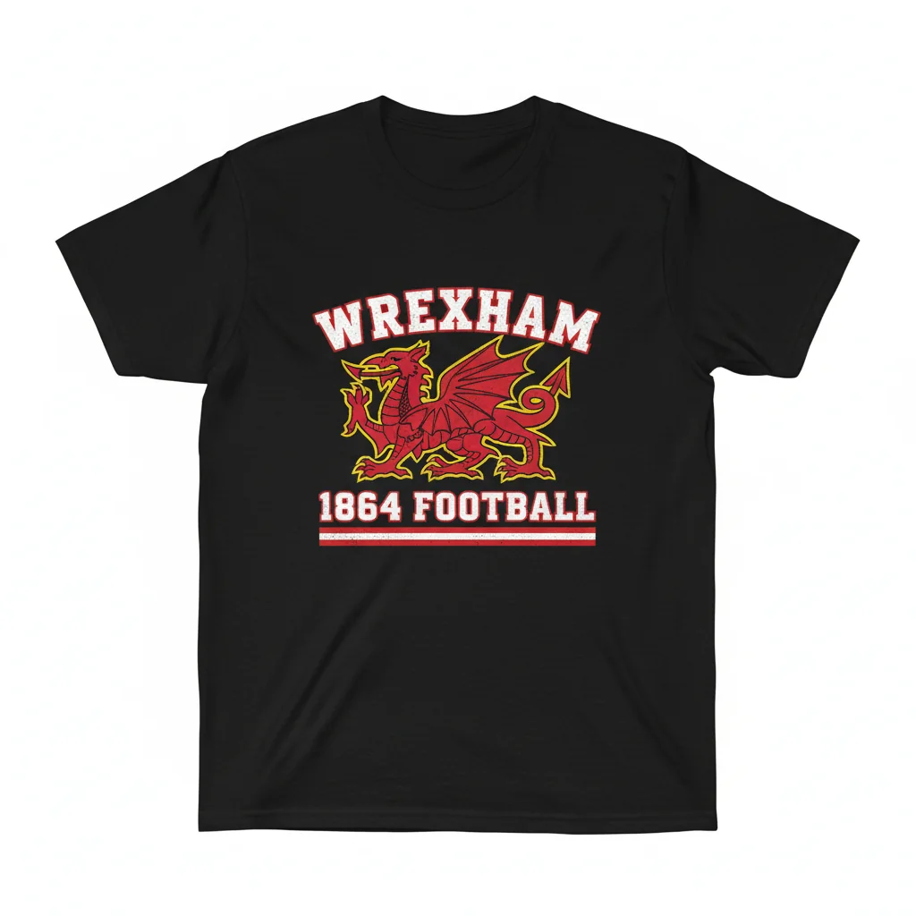 Wrexham AFC Football Logo 1864 Fan T-Shirt - Official Club Merch