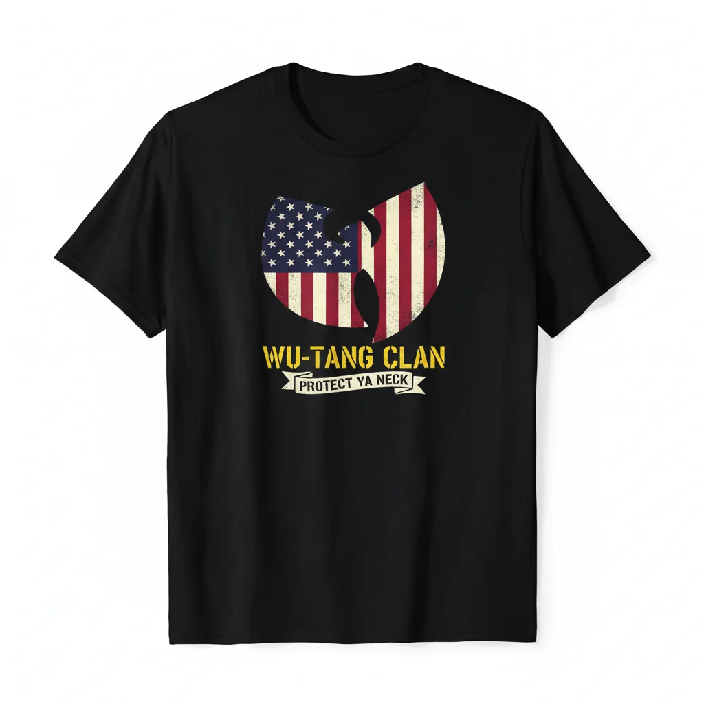Wu-Tang Clan American Flag Design T-Shirt - Official Merch