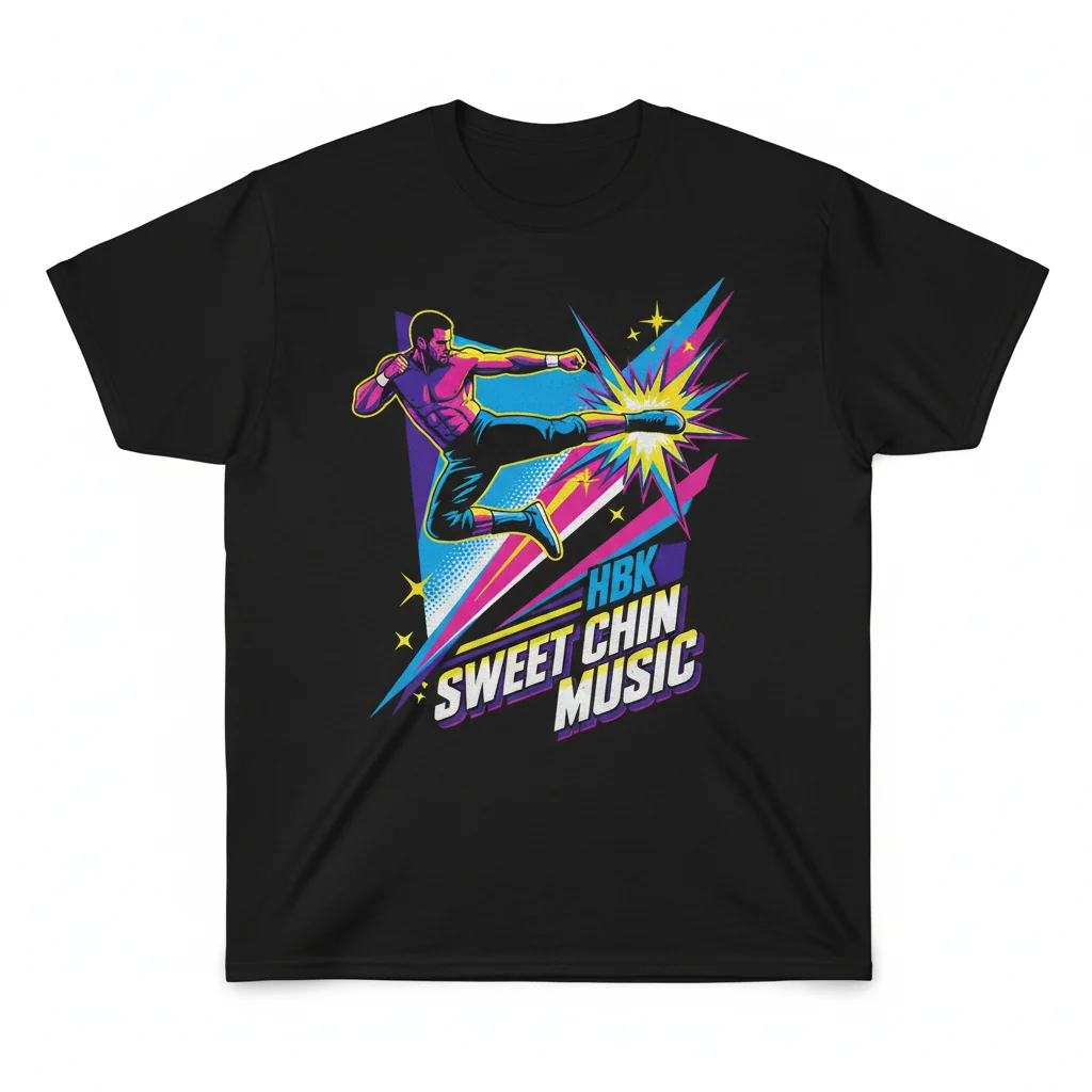 WWE Legends Shawn Michaels Sweet Chin Music Camiseta Oficial Retro