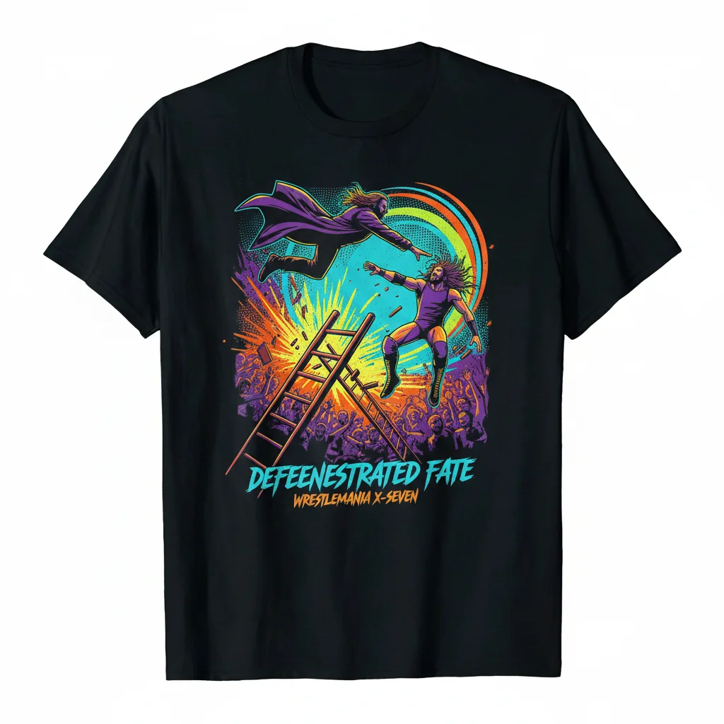 Edge vs. Jeff Hardy Ladder Spear - Premium WWE Nostalgia T-Shirt | Fade-Resistant & Comfortable