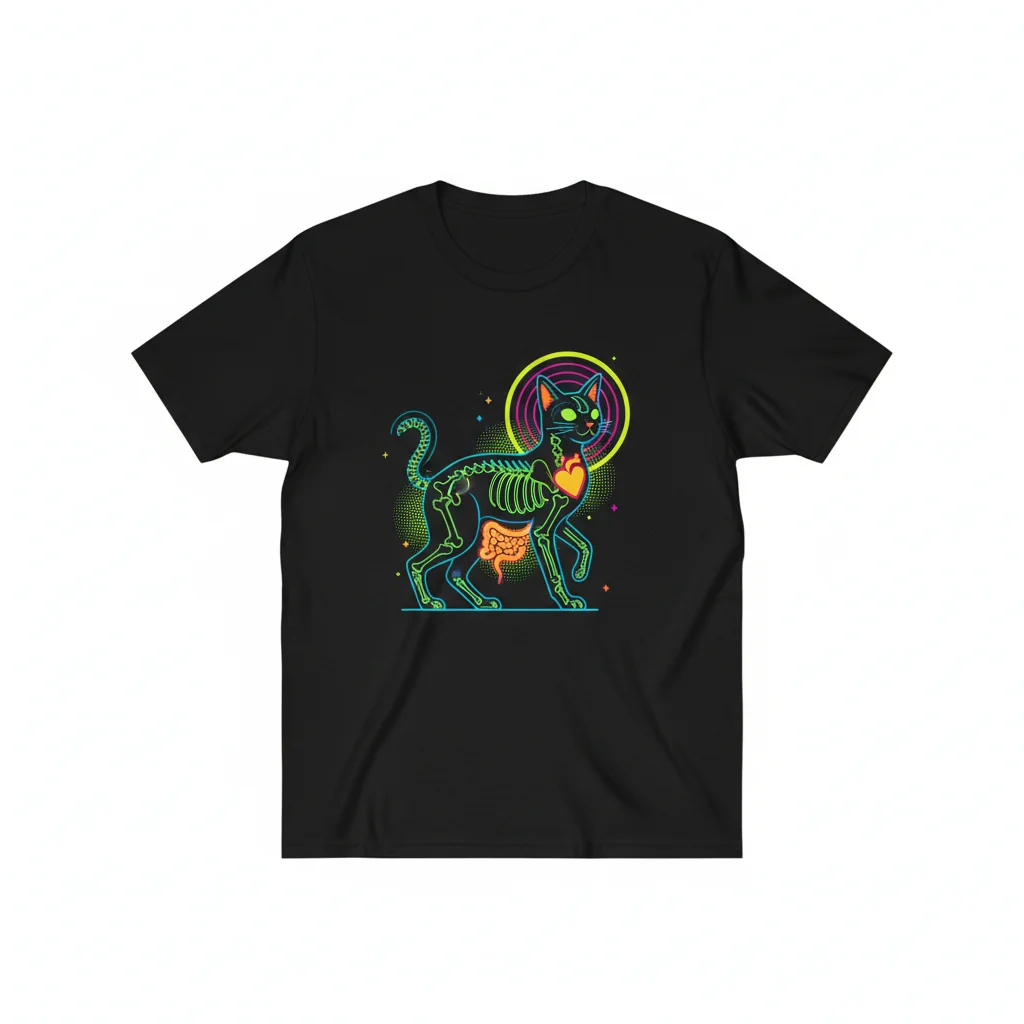 X-Ray Cat Essential T-Shirt - Unique Pet Art & Comfy Tee