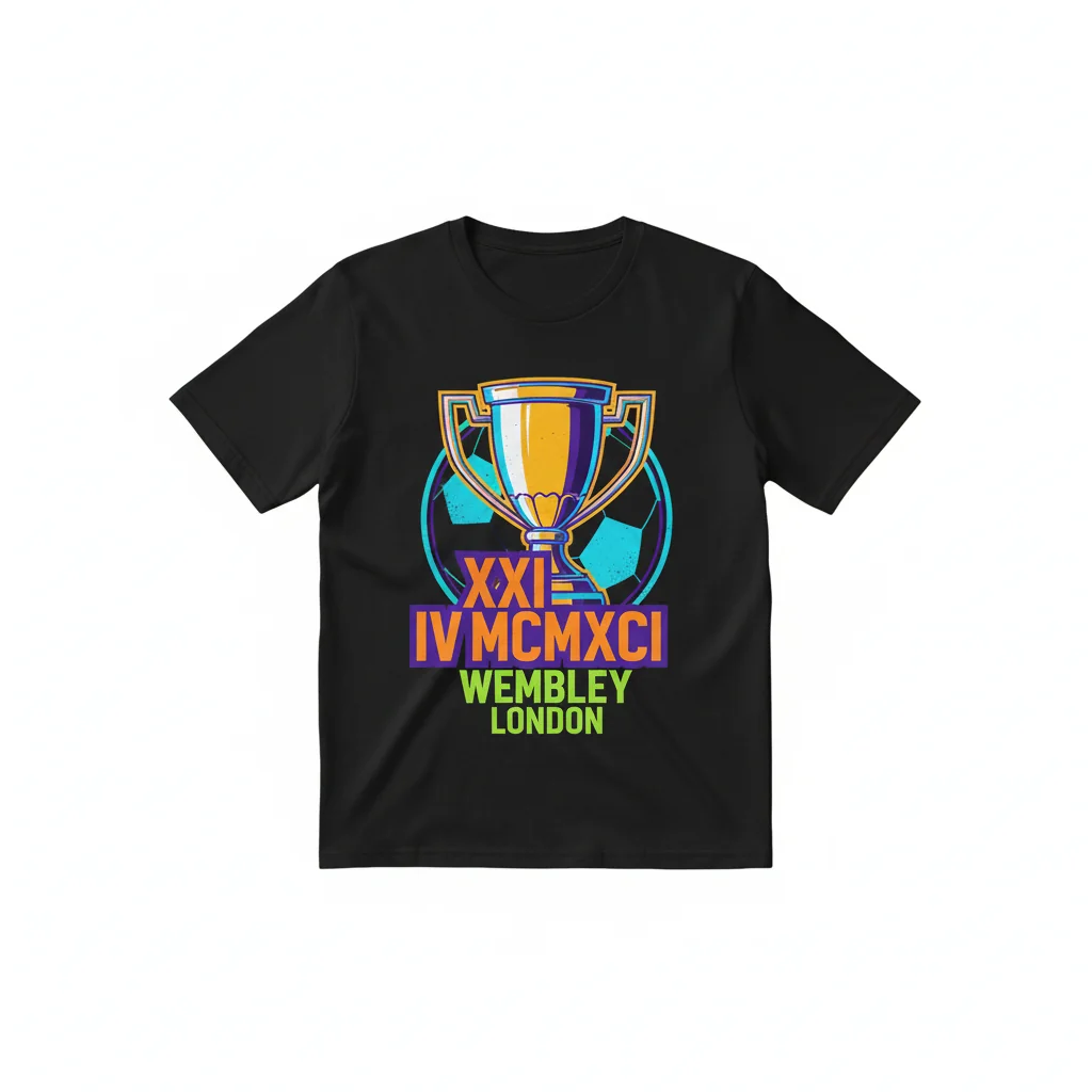 Wembley London Cup Shirt – XXI IV MCMXCI Commemorative Tee