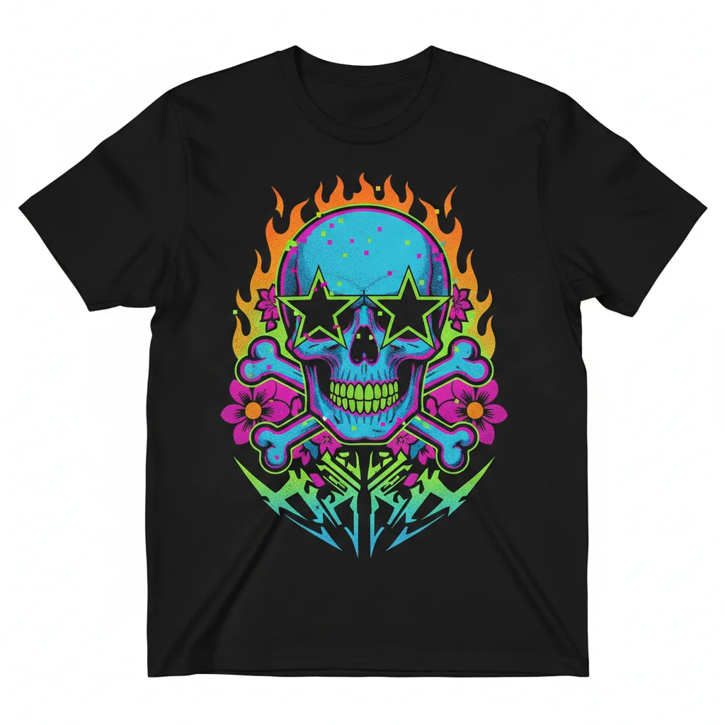 Y2K Skull Print: Your Essential Canvas of Rebellion T-Shirt