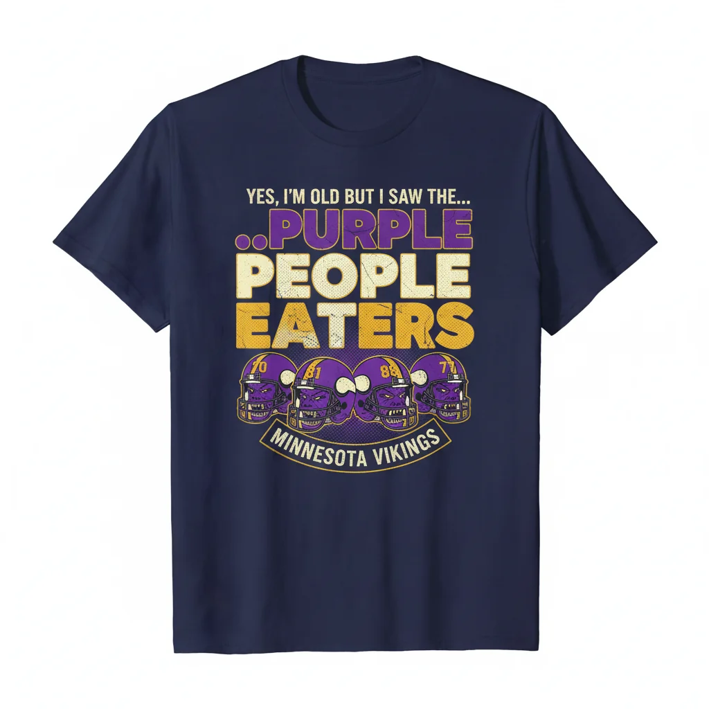 Vintage Vikings Fan Tee: I Saw The Purple People Eaters Play! (Durable & Soft)